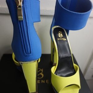 SHOEDAZZLE - KEENE COLOR BLOCK HEELS